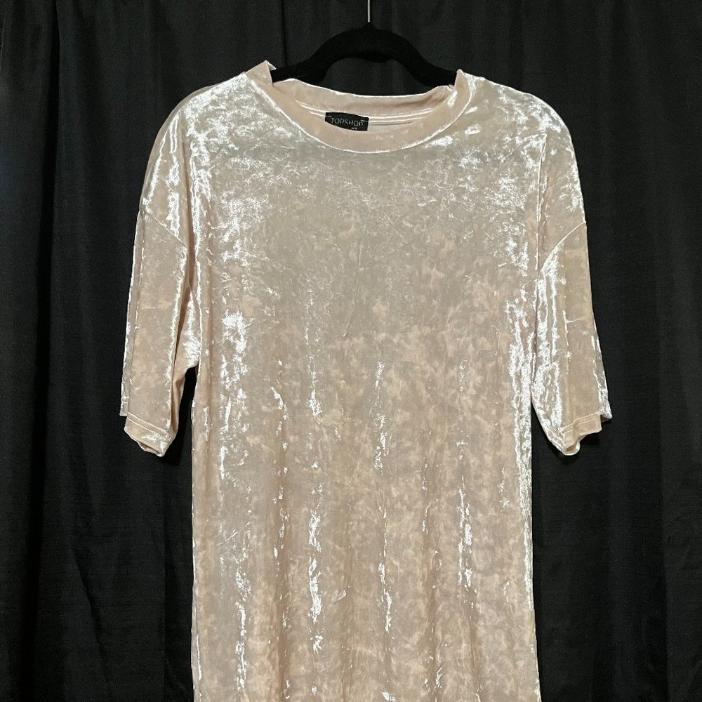 Topshop Crushed Velvet T-Shirt Dress